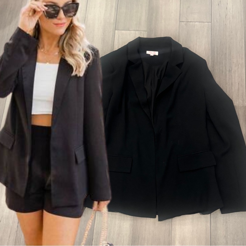 Pink Lily Classic Black Blazer | Size Small